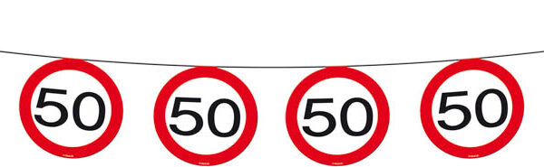 vlaggenlijn verkeersbord 50