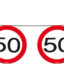 vlaggenlijn verkeersbord 50