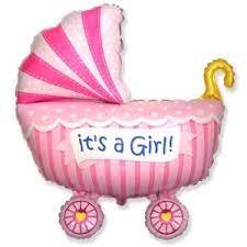 Folieballon kinderwagen it's a girl