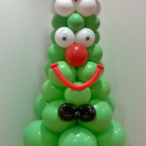 Ballonnen kerstboom met gezicht
