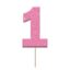 Cake topper 1 glitter roze