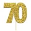 Cake topper 70 glitter goud