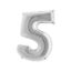 Folie Ballon Cijfer 5 Zilver Metallic