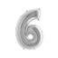 Folie Ballon Cijfer 6 Zilver Metallic