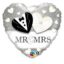 Folieballon hart MR & MRS