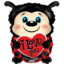 Folie ballon Lieveheersbeestje met Hart I Love You
