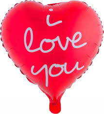 Folie ballon Hart Rood I Love You