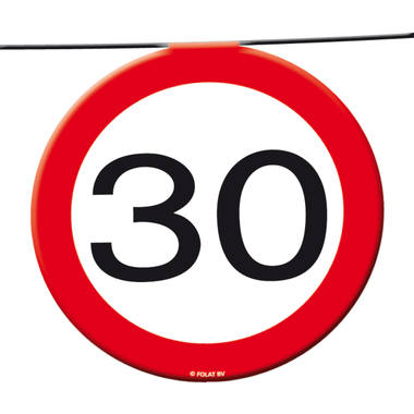 Vlaggenlijn verkeersbord 30