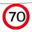 Vlaggenlijn verkeersbord 70